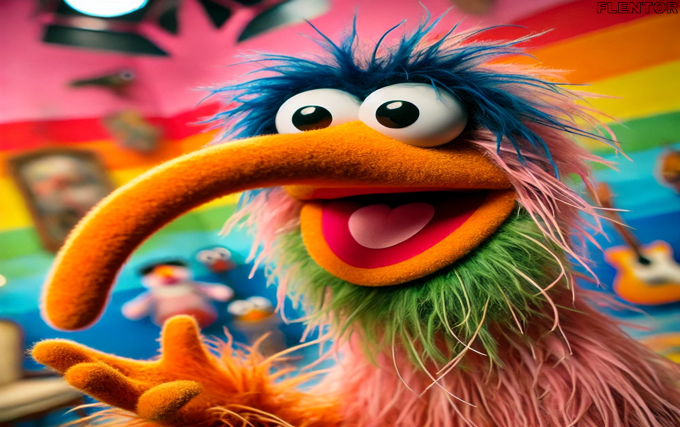 muppet with long hooked beak